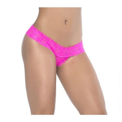 Peekaboo Crotchless Thong Pink Extra Large Pink