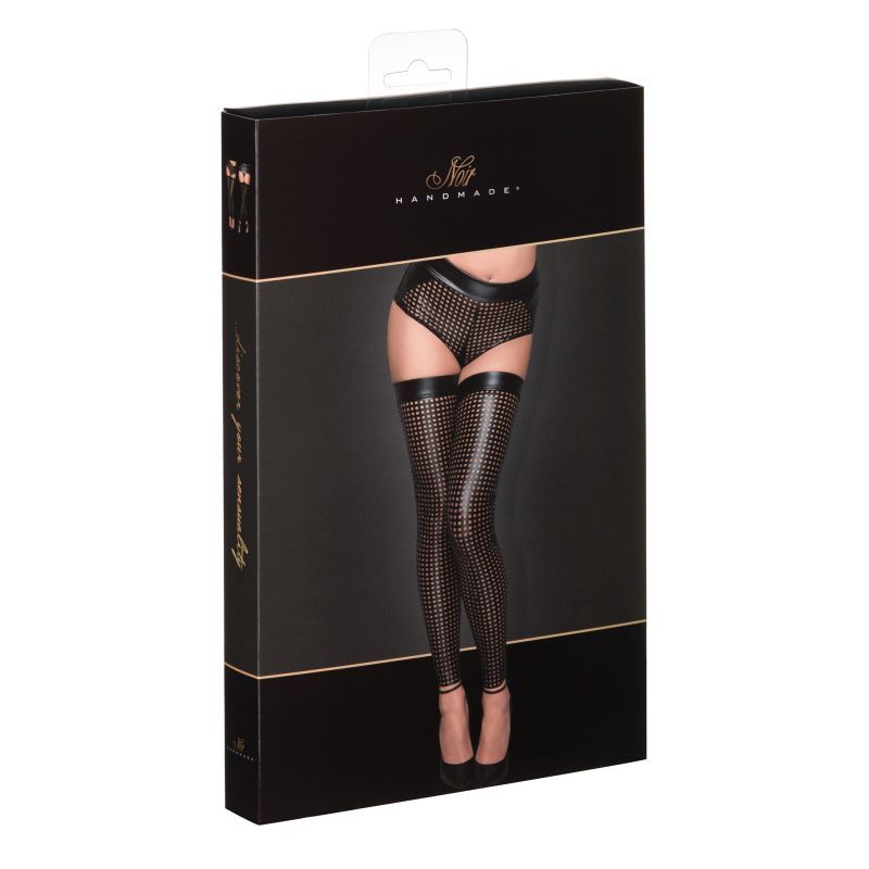 Ladies Lasercut Stockings Large Black