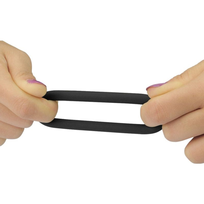 Silicone 3 Pc Cock Ring Set Black