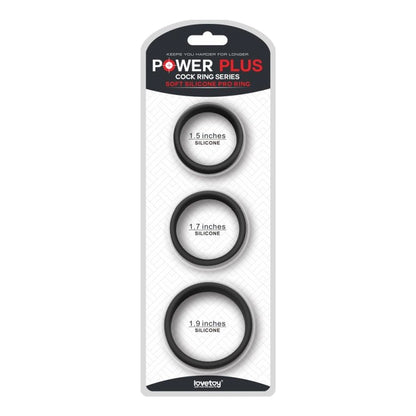 Silicone 3 Pc Pro Cock Ring Set Black