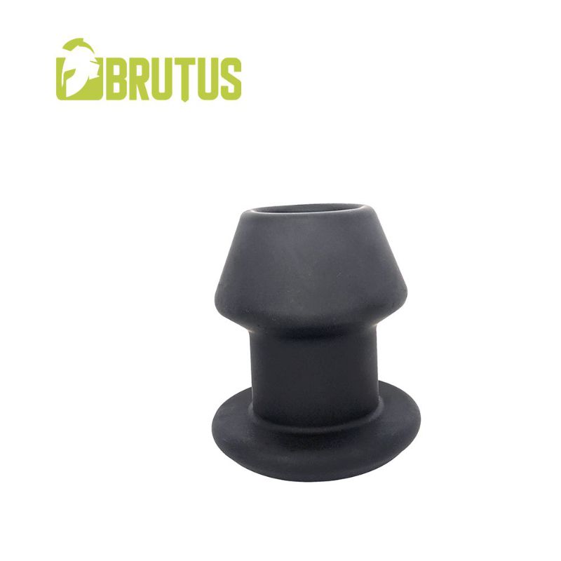 Brutus Gobbler Small black silicone tunnel plug showing tapered head, narrower neck and flared base