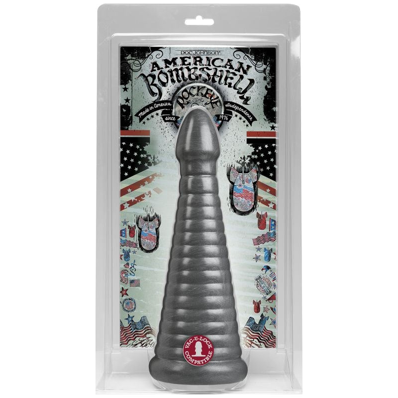 Rockeye 11 inch Butt Plug Dildo Gun Metal American Bombshell