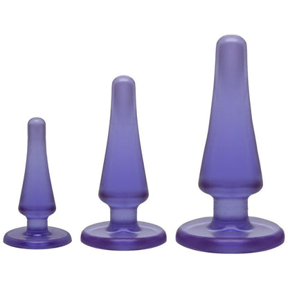 Anal Initiation Butt Plug Kit Purple Crystal Jellies