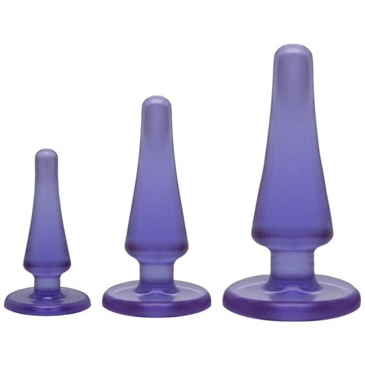 Anal Initiation Butt Plug Kit Purple Crystal Jellies