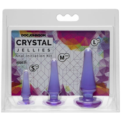 Anal Initiation Butt Plug Kit Purple Crystal Jellies