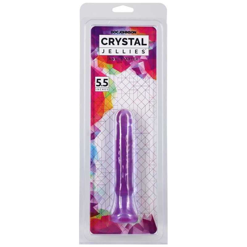 Anal Starter Butt Plug Veined Shaft Purple Crystal Jellies