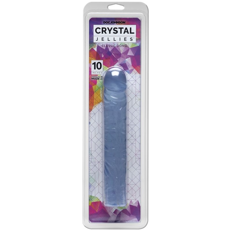 Doc Johnsons 10-Inch Clear Classic Dong Crystal Jellies