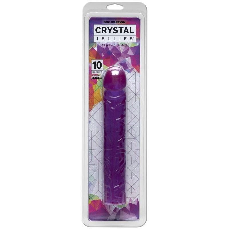 Doc Johnsons 10-Inch Purple Classic Dong Crystal Jellies