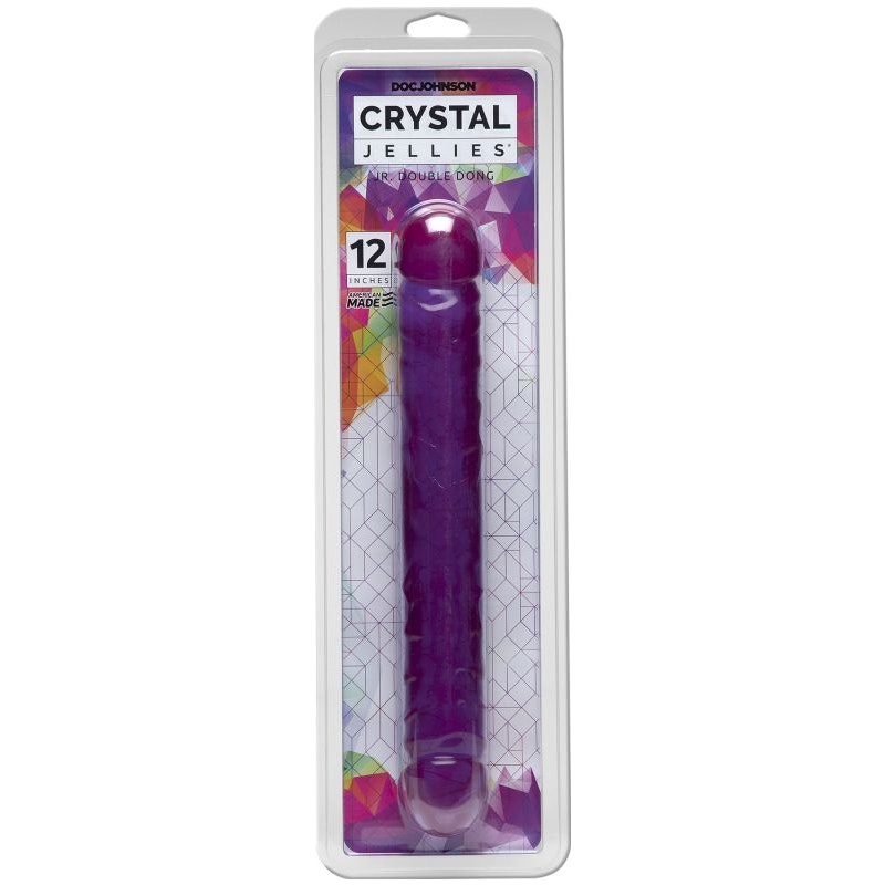 Doc Johnson 12” Jr Crystal Jellies Double Dong – Flexible