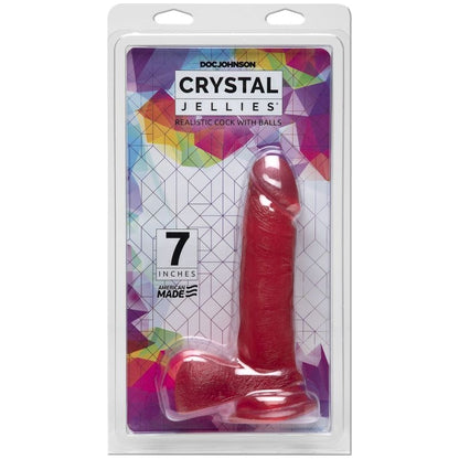 7 in Realistic Cock With Balls Pink Pink