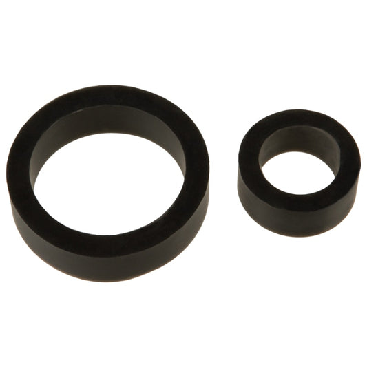 Silicone Cock Rings Double Pk Black Black