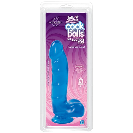 Cock And Balls With Suction Cup Sapphire Blue