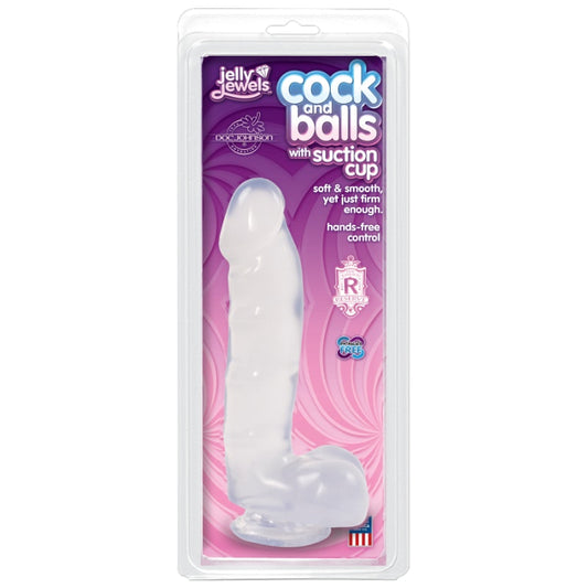 Cock And Balls With Suction Cup Diamond Clear Clear