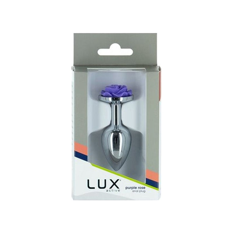 Purple Rose Butt Plug 3 inch Metal LUX Active