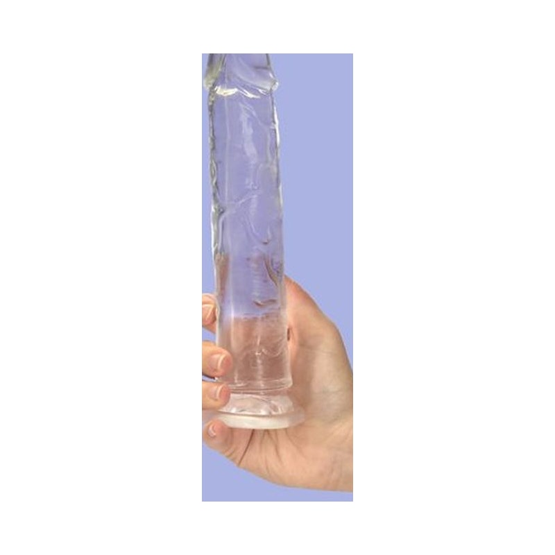 Crystal Dildo Straight 9in Clear Clear