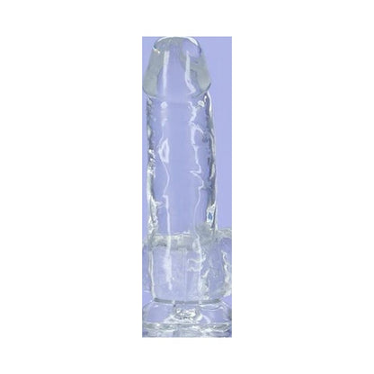 Crystal Dildo w Balls 6in Clear Clear