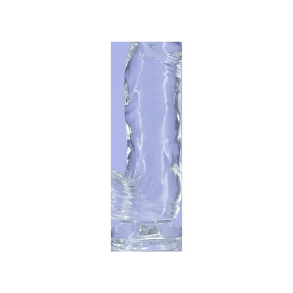 Crystal Dildo w Balls 6in Clear Clear