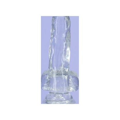 Crystal Dildo w Balls 8in Clear Clear