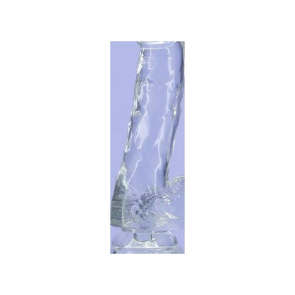 Crystal Dildo w Balls 8in Clear Clear