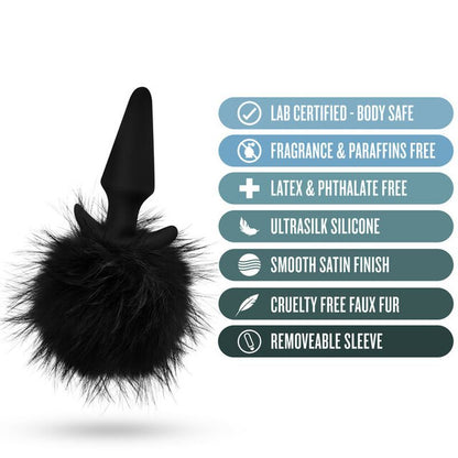 Anal Adventures Platinum Rabbit Tail Plug Black