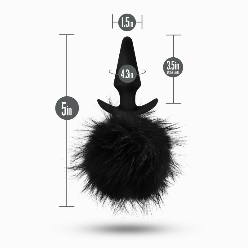 Anal Adventures Platinum Rabbit Tail Plug Black