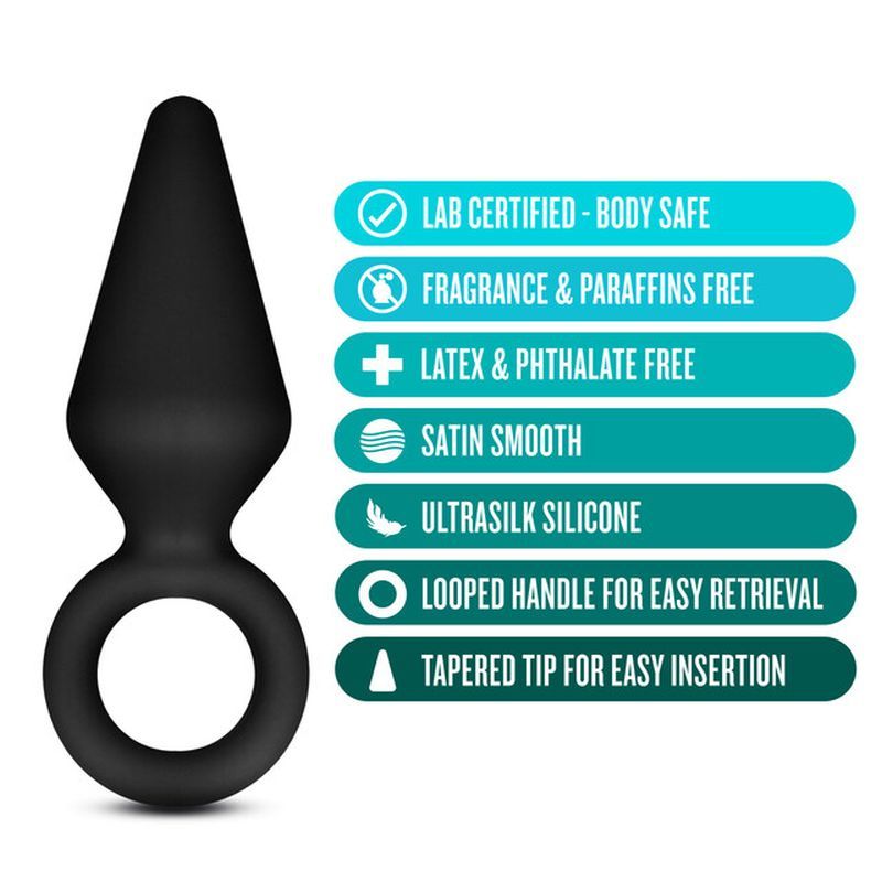 Anal Adventures Platinum Silicone Anal Loop Butt Plug Small