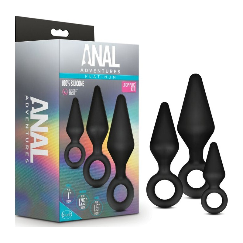 Loop Butt Plug Kit Anal Adventures Ultrasilk Silicone