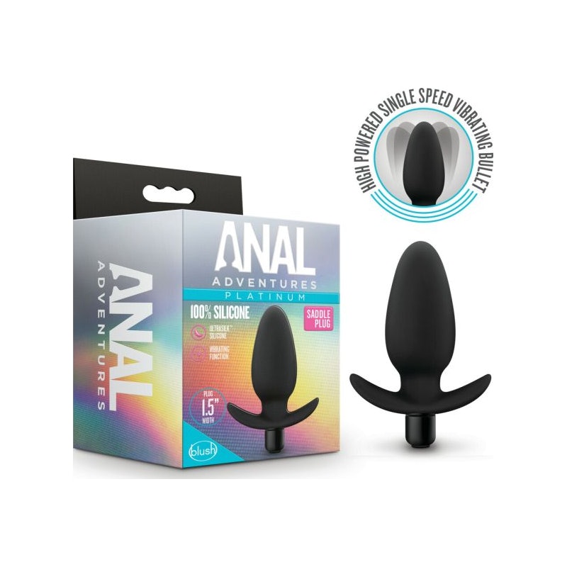 Vibrating Saddle Butt Plug Anal Adventures Platinum Silicone