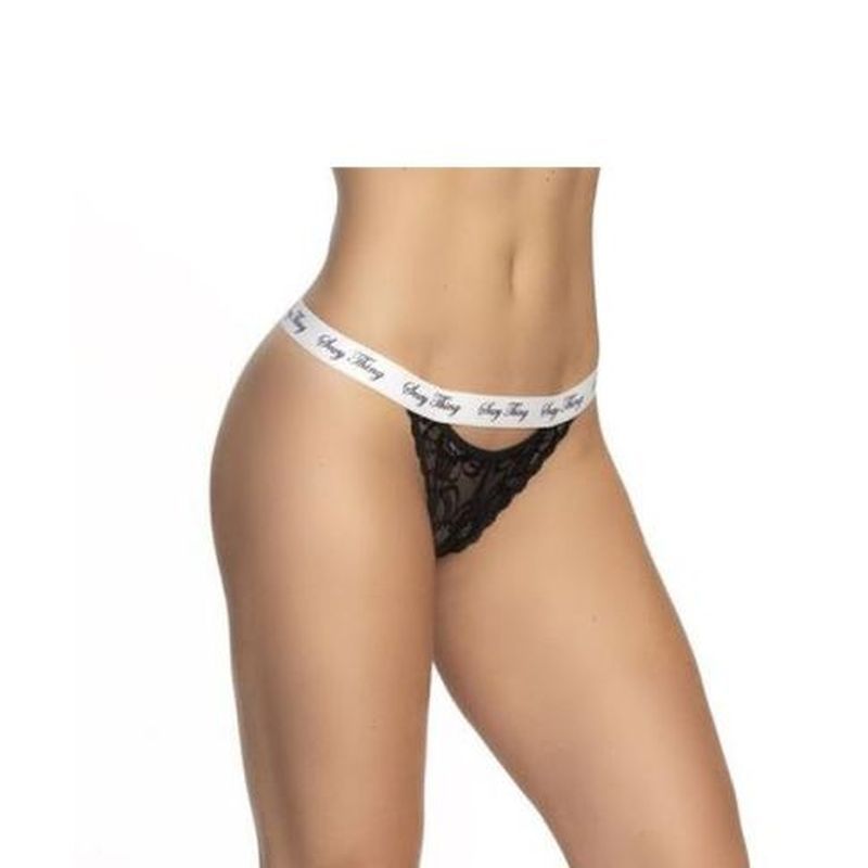 Lace Keyhole V Back Pantie Black Small/Medium