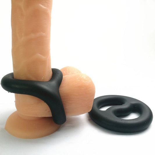 Brutus Yin Yang Silicone Cock and Ball Duo Ring