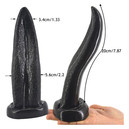 Tongue Shape Butt Plug 22cm Black