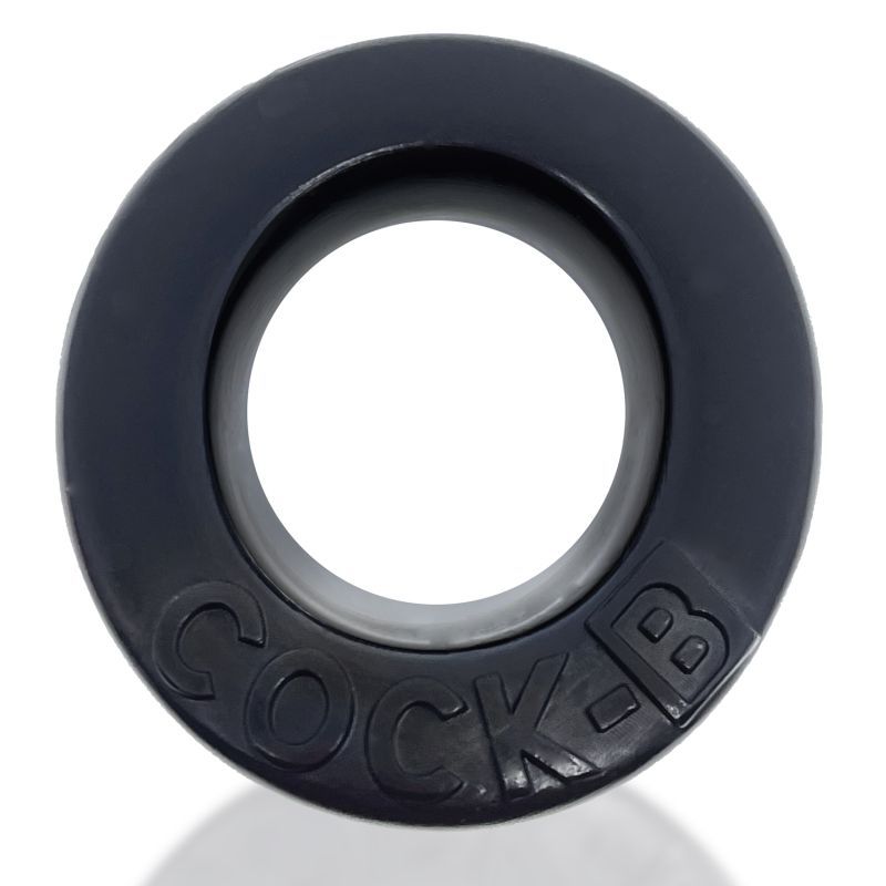 Front view of the Black OxBalls Cock B padded cock ring