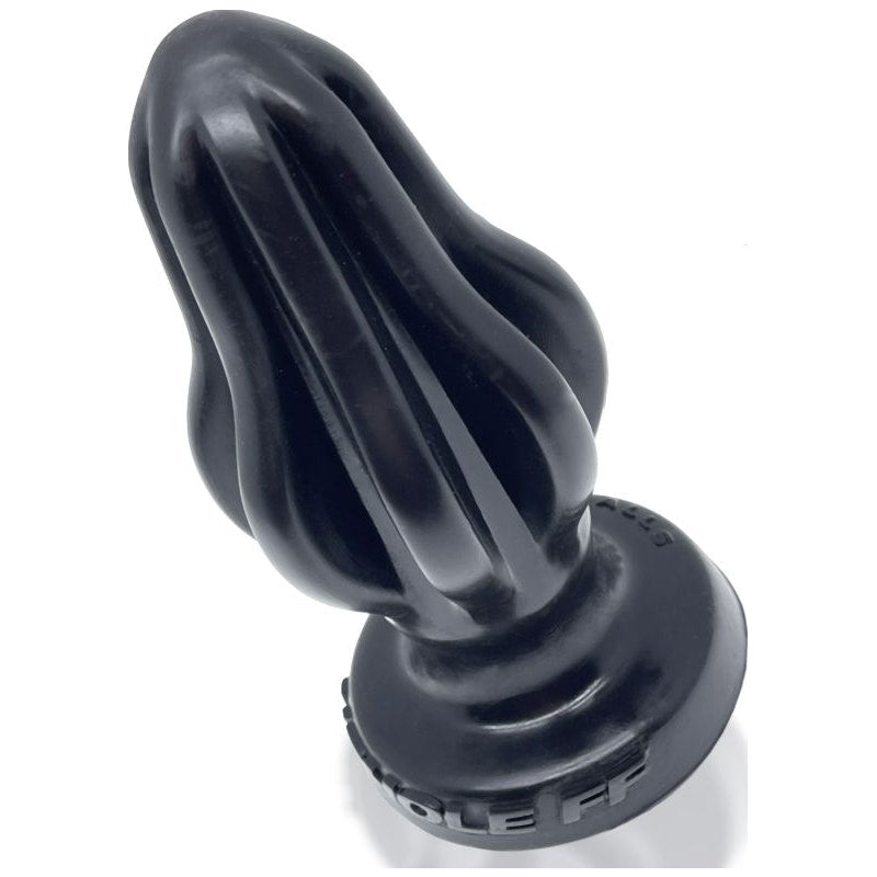 Airhole Finned Butt Plug Platinum Silicone Small Black