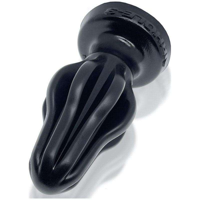 Airhole Finned Butt Plug Platinum Silicone Small Black