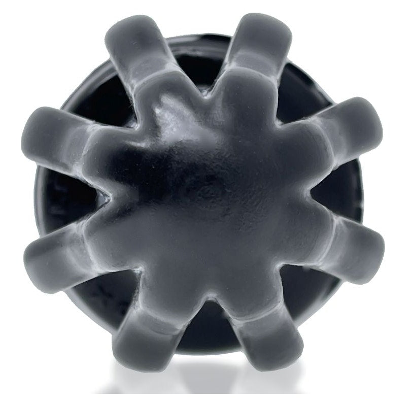 Airhole Finned Butt Plug Platinum Silicone Small Black