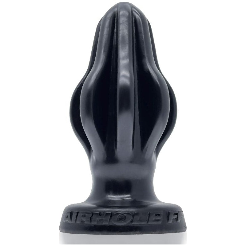 Airhole Finned Butt Plug Platinum Silicone Medium Black