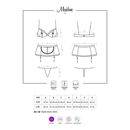 Maidme Set 5 Pc Large/Extra Large Black