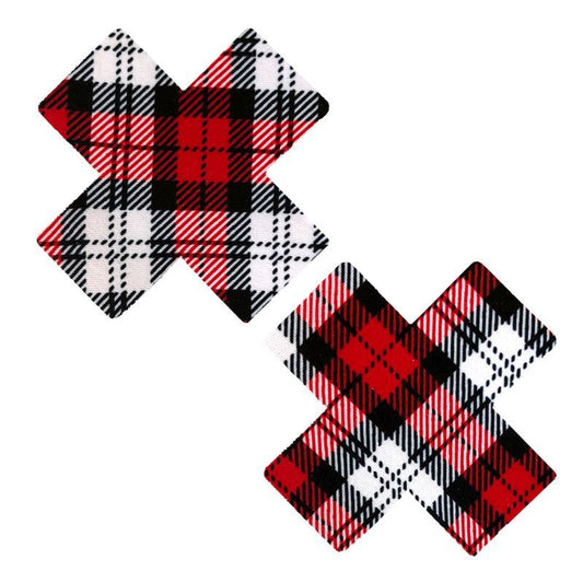 School Girl Plaid X Factor Pasties Red