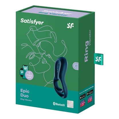 Satisfyer Epic Duo Cockring w Bluetooth & App Blue