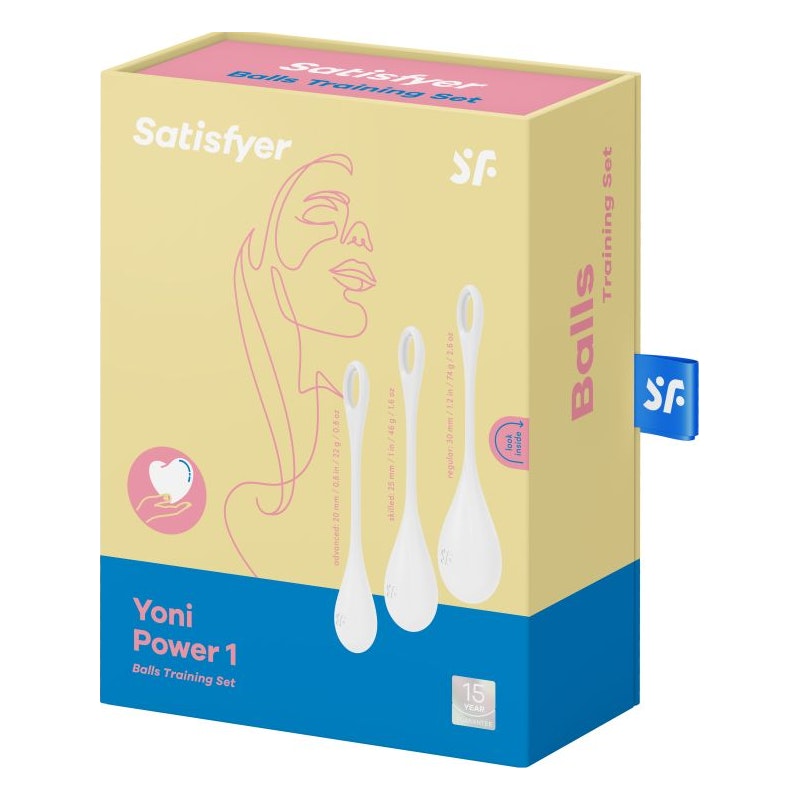 Satisfyer Yoni Power Balls 1 White 3 Pc Set White