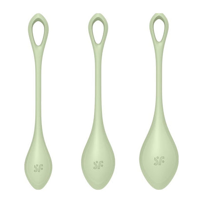 Satisfyer Yoni Power Balls 2 Green 3 Pc Set Green