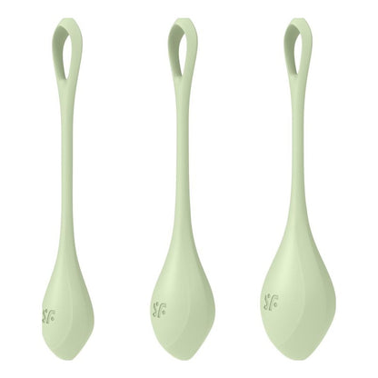 Satisfyer Yoni Power Balls 2 Green 3 Pc Set Green