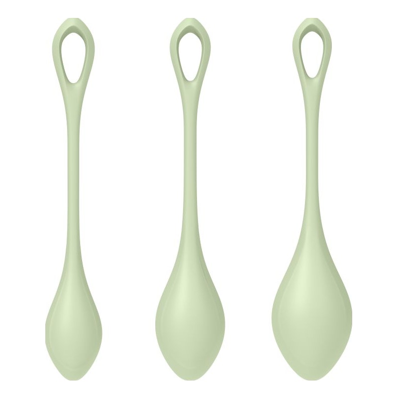 Satisfyer Yoni Power Balls 2 Green 3 Pc Set Green