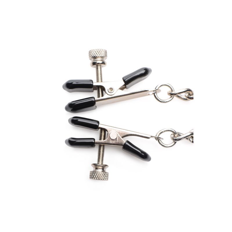 Titty Taunter Nipple Clamps w Weighted Bead Silver