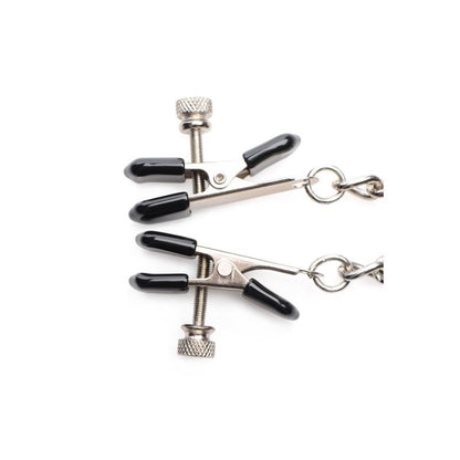 Titty Taunter Nipple Clamps w Weighted Bead Silver