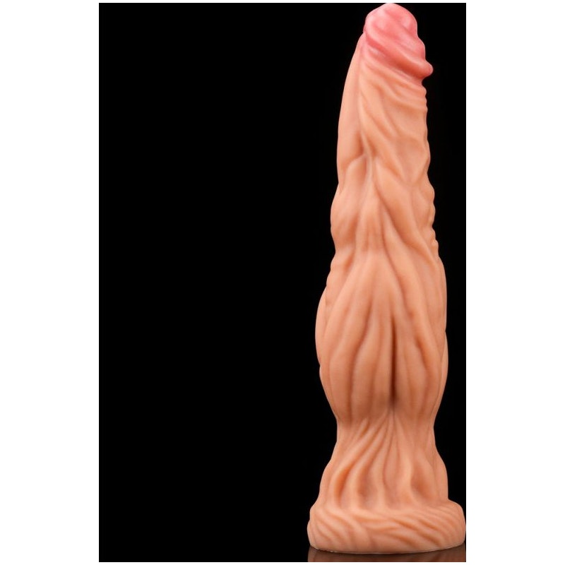 Nature Cock 9.5in Dual Layer Huge ALIEN Silicone Dildo Flesh