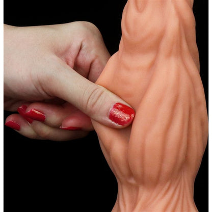 Nature Cock 9.5in Dual Layer Huge ALIEN Silicone Dildo Flesh