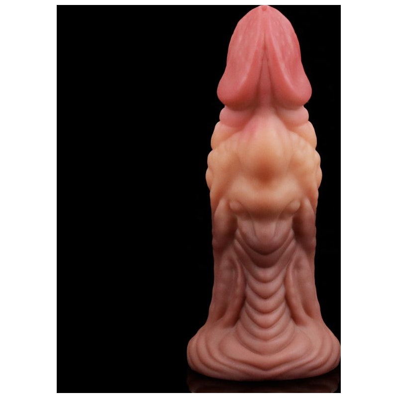 Nature Cock 7in Dual Layer Huge ALIEN Silicone Butt Plug Dildo Flesh