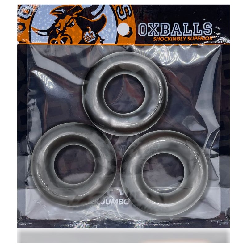 Fat Willy 3 Pc Jumbo Cockrings Black One Size Black