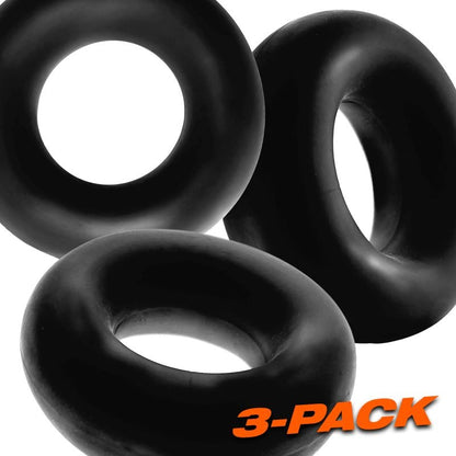 Fat Willy 3 Pc Jumbo Cockrings Black One Size Black